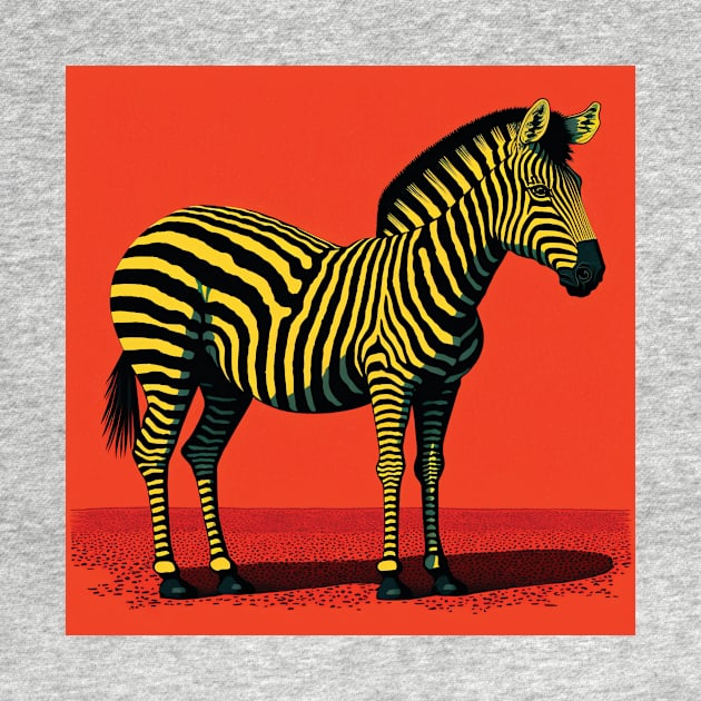 Zebra on an Orange Background by Geminiartstudio